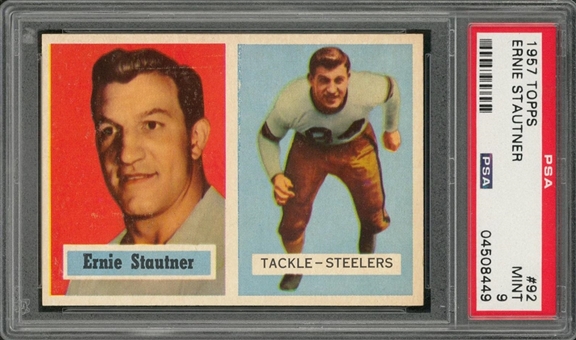 1957 Topps Football #92 Ernie Stautner – PSA MINT 9 "1 of 2!"